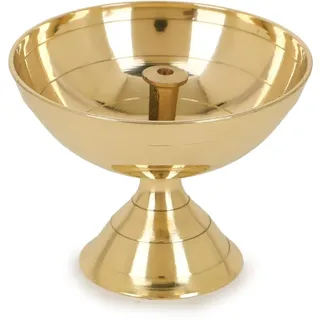 Zap Impex Traditionelle indische Messing-Öllampe – Akhand Deep Diya, handgefertigt (1)