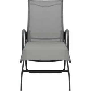 vidaXL Sonnenliege Stahl und Textilene - Grau