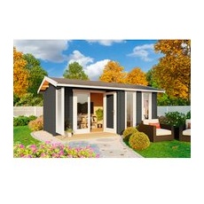 LASITA MAJA Gartenhaus »Riverside«, Holz, BxHxT: 540 x 250,8 x 357,1 cm (Außenmaße inkl. Dachüberstand) - grau