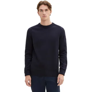 TOM TAILOR Herren Basic Strick-Pullover aus Baumwolle