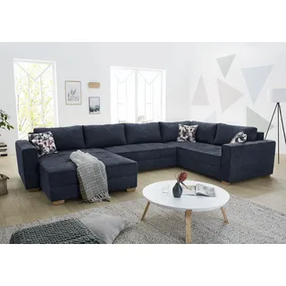 Jockenhöfer GRUPPE »Brixen U-Form« Bettfunktion, Bettkasten, Ottomane ist links oder rechts montierbar, blau (dunkelblau), (45675536-0)