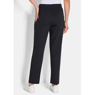 2-in-1-Hose GOLDNER "Elastische Jogpants im Doppelpack", Damen, Gr. 38, N-Gr, schwarz (marine, schwarz), Obermaterial: 60% Baumwolle CO. 35% Polyester PES. 5% Elasthan EL., gerade, Hosen 2-in-1-Hose, Biesen