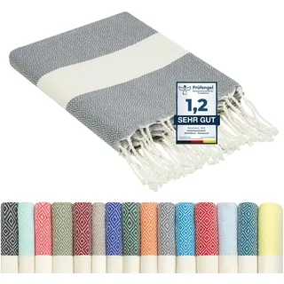 furora Holiday Strandtuch groß 100x200 cm: Baumwolle, leicht lang dünn kompakt - Premium Qualität | Hamamtuch Saunatuch, Fouta Strandhandtuch XXL | Damen & Herren Badetuch Stranddecke Picknickdecke