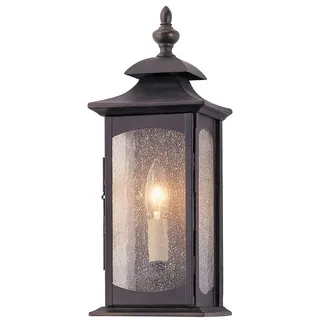 Licht-Erlebnisse Außenlampe Wand Vintage 35,6 cm hoch IP44 in Bronze E14 Leuchte außen