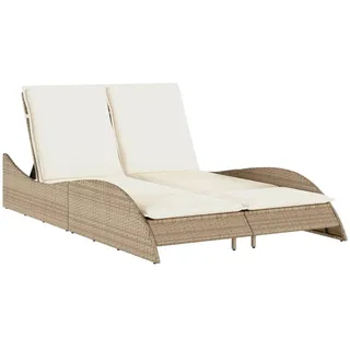 vidaXL Sonnenliege 205 x 114 x 73 cm Beige/Weiß
