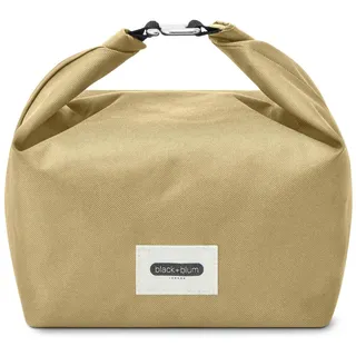 BLACK + BLUM isolierte Lunchtasche 6,7 L Beige, 100% auslaufsicher dank Rolltop, faltbare Lunchbag aus recyceltem Kunststoff, wasserabweisend, kleine Kühltasche für Meal Prep, Büro, Schule