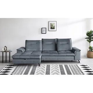 Ecksofa BRUNO MINI - Wohnlandschaft Polstersofa Polstercouch (Anthrazit - Element 23) LINKE SEITE - Grau