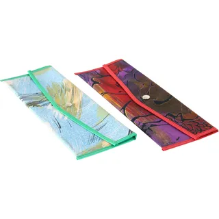 axentia Bestecktasche mehrfarbig [27 x 1 x 10 cm] - Besteckhalter aus Kunststoff - Besteckbeutel für 4 Besteckteile