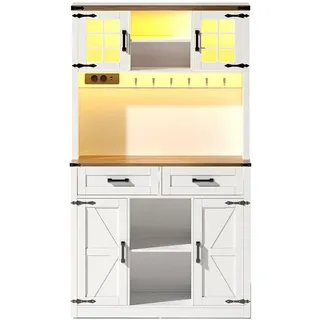 Urban Meuble Highboard 100 x 172 x 40 cm Weiß / Eiche