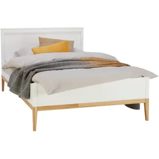 Stylife Bett , Weiß, Eichefarben , Holz, Holzwerkstoff , Eiche , massiv , 120x200 cm , in verschiedenen Größen erhältlich , Schlafzimmer, Betten, Holzbetten