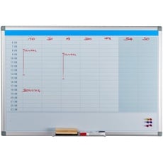 Bild Whiteboard, Tagesplaner, abwischbar, magnetisch, Planungstafel mit Stiftablage, Magnetwand 60 x 90 cm, weiß, 1 Stück
