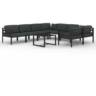 vidaXL 9-tlg. Garten-Lounge-Set mit Kissen Aluminium Anthrazit