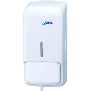 Jofel - Seifenspender für die Wandmontage, Schaumspender mit 0,8 l Fassungsvermögen, Seifenspender für das Badezimmer, strapazierfähiges ABS-Gehäuse, Azure AC40000, Weiß