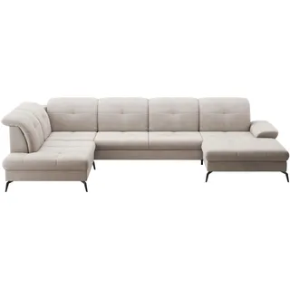 sit&more Wohnlandschaft Polyester U-Form 3-Sitzer Grau