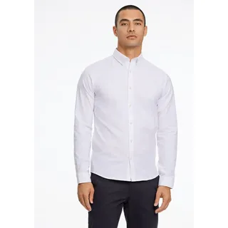 Lindbergh Businesshemd, mit Button-down-Kragen, weiß