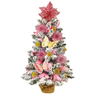 Geschmückter künstlicher Weihnachtsbaum CANDY 60 cm mit LED-BELEUCHTUNG IM TOPF - Bunt