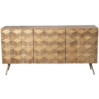 DRW Sideboard, Holz, Natur, 160x40x80cm