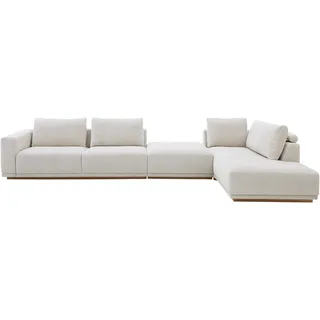 Musterring Wohnlandschaft Anreihsofa mit Armlehne links, Eckteil rechts mit Kissen & Hocker