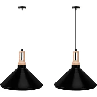 KONSIMO 2er Set skandinavische Hängelampen "TRIAN", Schwarz, Metall - Schwarz