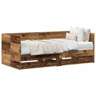 vidaXL Tagesbett mit Kopfteil Altholz 90 x 200 cm Holzwerkstoff - Braun