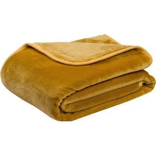 Gözze Premium Cashmere-Feeling Kuscheldecke 130 x 170 cm Gelb