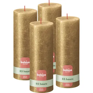 Bolsius Rustik Stumpenkerzen 19 x 7 cm gold 4 St.