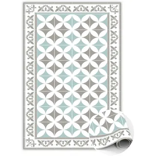 Tulup Vinyl Teppich 120x180 cm Portugiesische Kacheln , Weiß , Kunststoff , Rechteckig , 120x180 cm , Teppiche und Böden, Teppiche, Outdoorteppiche