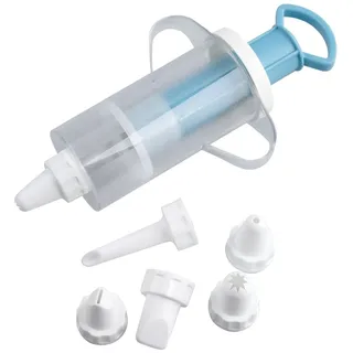 Zenker 42803 Garnierspritze Patisserie mit 6 Tüllen, Patisserie, Blau