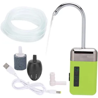 Sauerstoffpumpe, USB Lade 3 Modi ABS Aquarium Luftpumpe Dreifache Filtration Sauerstoffpumpe Smart Sensor Pumpen von Wasser LED-Licht Angeln Händewaschen Angeln Zubehör mit 240cm/94,5 Zoll Schlauch