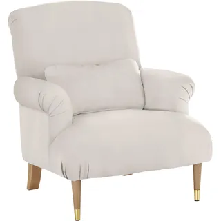 Home Affaire XXL-Sessel Cholet Baumwollmix 86 x 95 x 95 cm Beige mit Zierkissen