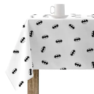 BELUM Tischdecke, schmutzabweisend, Modell Batman White, fleckenabweisend, Teflon, rechteckig, Harz, Tischdecke, Tischdecke, Küche, Tischdecke, Zuhause (200 x 140 cm)