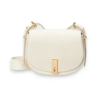 Polo Ralph Lauren für Damen. 428932626002 Polo ID Satteltasche aus gebrochenem Weiß Leder (OSFA), Lässig