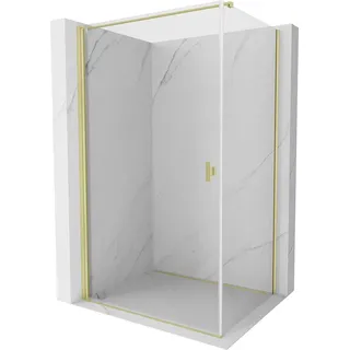 Mexen Mist-B Duschkabine schwenkbar 75 x 120 cm, transparent, gebürstetes Gold - 8A2T-075-120-55-00 - Gold