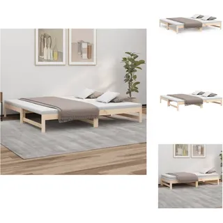 vidaXL Tagesbett Ausziehbar 2x(80x200) cm Massivholz Kiefer - Betten & Bettgestelle - Braun