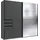 Schwebetürenschrank Saigon 225 x 208 x 64 cm Grau/Schwarz