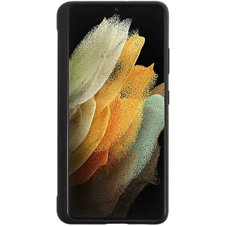 Case kompatibel mit Galaxy S21 Ultra 5G,Kann intelligente Stifte speichern(S-Pen Nicht inklusive)-Hülle, Silikon, Schutz, stoßfest, dünn und griffig,Einfacher, Schwarz