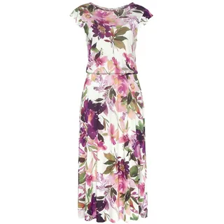 Beachtime Midikleid Blumendruck Weiß 34