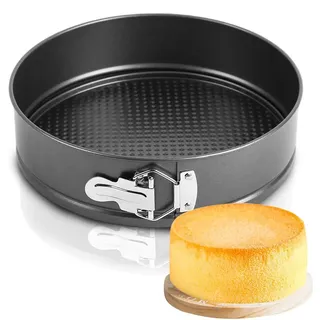 Penbinmall Springform Rund Ø 22CM, Kuchenform Backform mit Antihaftbeschichtung, Kuchenform mit Flachboden, Kleine Kuchenbackformen mit Flachboden für Kuchen Backen, Kohlenstoffstahl, Schwarz