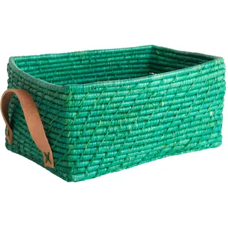 rechteckig Raffia Korb - Grün