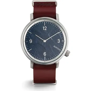 Herrenuhr Komono KOM-W1942 (Ø 45 mm) - Dunkelrot, Silber, Dunkelblau