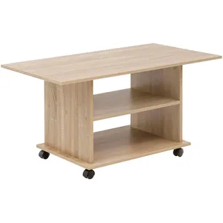 Mid.you Couchtisch , Eichefarben , Holzwerkstoff , rechteckig , 54.5x51x95 cm , Stauraum , Wohnzimmer, Wohnzimmertische, Couchtische, Couchtische eckig