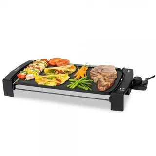Cecotec Elektrische Grillplatte Rock&Water 2000.RockStone Steinverkleidung, Einstellbarer Thermostat, spülmaschinenfest, 40 x 20 (2150 W, Schwarz)