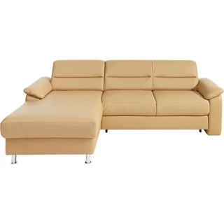 sit&more Ecksofa »Ascara L-Form« inklusive Boxspring/Federkern-Polsterung, wahlweise mit Bettfunktion, braun