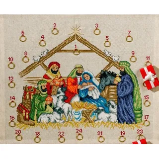 Permin Kreuzstich Stickpackung Adventskalender Jesuskind Zählmuster,