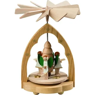 Erzgebirgische Volkskunst Richard Glässer GmbH Richard Glaesser Weihnachtspyramide Wärmespiel Engel 11 cm, Handwerkskunst original Erzgebirge