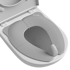 Maliton Reisetöpfchensitz für Kinder 1-8 Jahren, Portabler Toilettensitz klappbare Toilettentrainer mit Anti-Rutsch Polster,Spritzschutz, (grau)