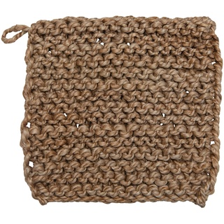 Bloomingville Quadratischer Topflappen aus natürlicher Jute, gehäkelt, 20,3 cm, quadratisch