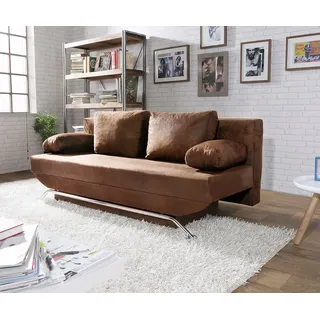 Schlafsofa Cady 200x90 cm Braun Antik Optik Bettkasten