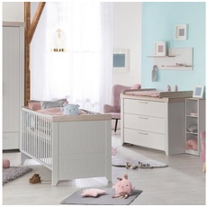 Bild von roba® Babymöbel-Set »Helene«, (Spar-Set, 2 tlg., Kinderbett, Wickelkommode, mit Kinderbett & Wickelkommode; Made in Europe grau