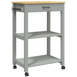 vidaXL Küchenwagen MONZA 60x40x88,5 cm Massivholz Kiefer - Grau